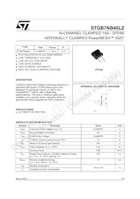 STGB7NB40LZT4 Datenblatt Cover