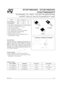 STGB7NB60KDT4 Datasheet Cover