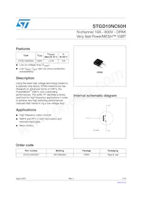 STGD10NC60HT4 Datasheet Cover