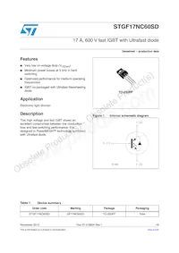 STGF17NC60SD Datasheet Cover