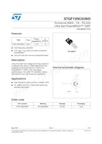 STGF19NC60WD Datasheet Cover