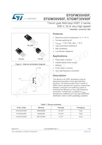 STGFW30V60F Datasheet Cover