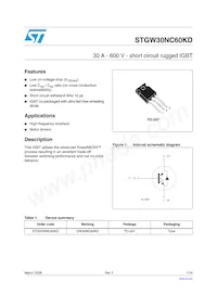 STGW30NC60KD Datasheet Cover