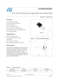 STGW50H60DF Datasheet Cover