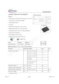 BSC884N03MS G Datasheet Cover