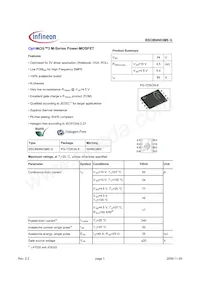 BSC884N03MS G數據表 封面