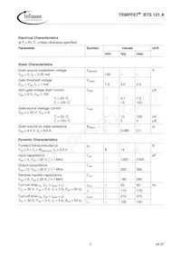 BTS121AE3045ANTMA1 Datasheet Page 2