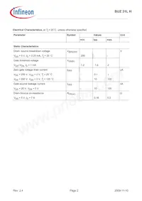 BUZ31L H Datasheet Page 2