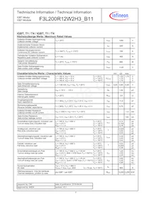 F3L200R12W2H3B11BPSA1 Datasheet Page 2