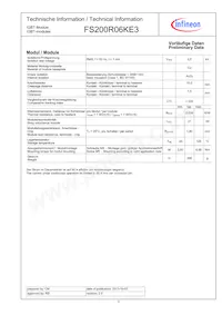 FS200R06KE3BOSA1 Datasheet Page 3