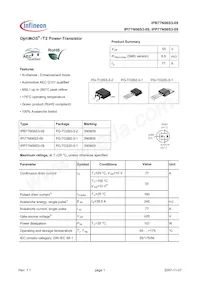 IPP77N06S3-09 Datasheet Cover