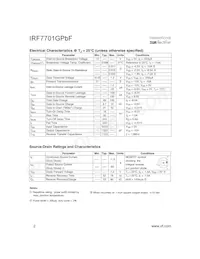 IRF7701GTRPBF數據表 頁面 2