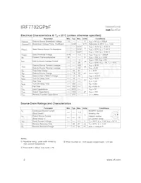 IRF7702GTRPBF Datasheet Page 2