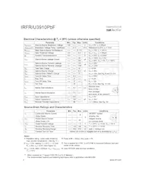 IRFR3910CPBF數據表 頁面 2