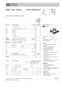 IXSN80N60AU1 Datasheet Cover