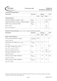 SPB80N10L G Datasheet Page 2