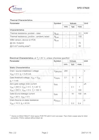 SPD07N20 Datasheet Page 2