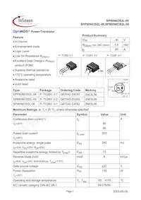 SPI80N03S2L-06 Datasheet Cover