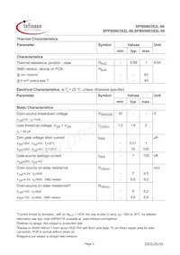 SPI80N03S2L-06 Datasheet Page 2
