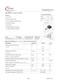 SPI80N08S2-07R Datasheet Cover