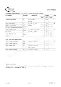 SPN01N60C3 Datasheet Page 3