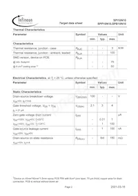SPP10N10 Datasheet Page 2