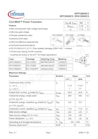 SPP12N50C3XKSA1 Datasheet Cover