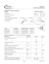 SPP70N10L Datasheet Cover