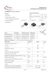 SPP80N04S2-04 Datasheet Cover