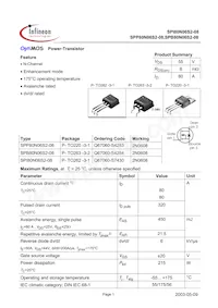 SPP80N06S2-08 Datasheet Cover