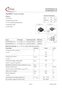 SPP80N06S2-H5 Datasheet Cover