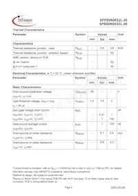SPP80N06S2L-06 Datasheet Page 2