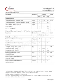 SPP80N06S2L-07 Datasheet Page 2