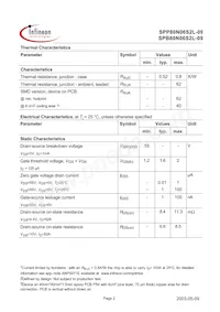 SPP80N06S2L-09 Datasheet Page 2