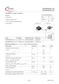 SPP80N06S2L-H5 Datasheet Cover