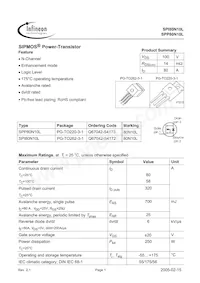 SPP80N10L Datasheet Cover