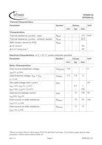 SPP80N10L Datasheet Page 2