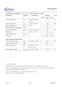 SPS01N60C3 Datasheet Page 3