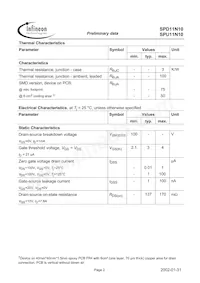 SPU11N10 Datasheet Page 2