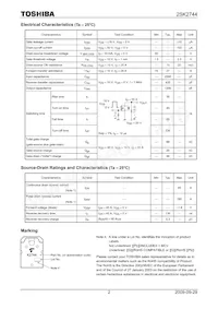 2SK2744(F) Datasheet Page 2
