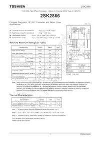 2SK2866(F) Datasheet Cover