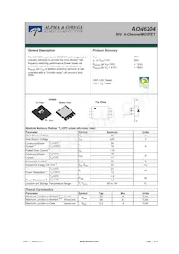 AON6204 Datasheet Cover