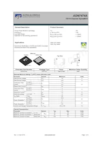 AON7474A Datasheet Cover