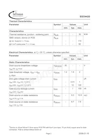 BSO4420T Datasheet Page 2