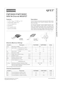 FQPF3N50C Datenblatt Cover