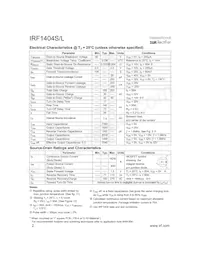 IRF1404STRR Datasheet Page 2