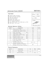 IRF540A Datasheet Cover