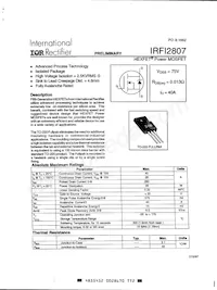 IRFI2807 Datasheet Cover