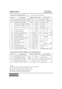 IRFS540A Datasheet Page 2