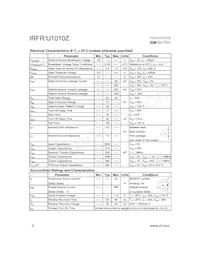 IRFU1010Z數據表 頁面 2